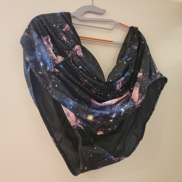 Torrid High Waist Tummy Smoothing Retro Style Galaxy Bikini Bottoms - Picture 5 of 6